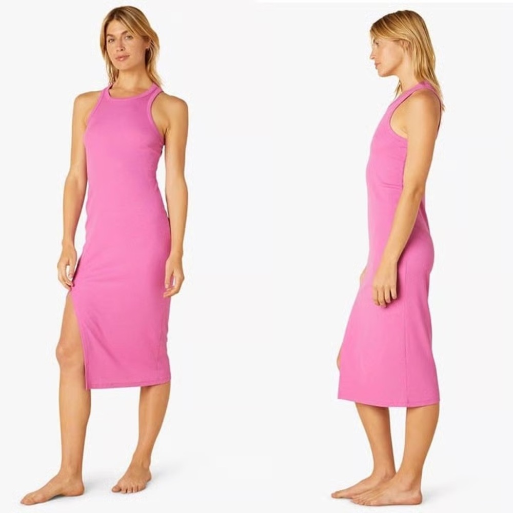 Beyond Yoga Ease Into It Midi Tank Dress Pink, Size Small NEW WITH TAG